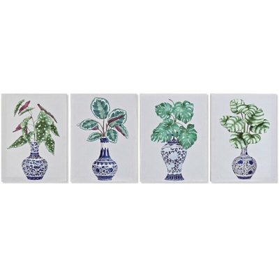 Quadro Vaso Orientale 30 x 1.8 x 40 cm (4 pcs) - Dkd Home Decor