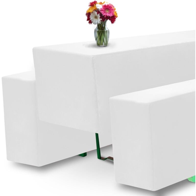 Tovaglia per Ristorante birreria Pizzeria Basic M - con 2 Fodere copripanca - per Feste ricevimenti Catering Bianco, 70cm - Beautissu