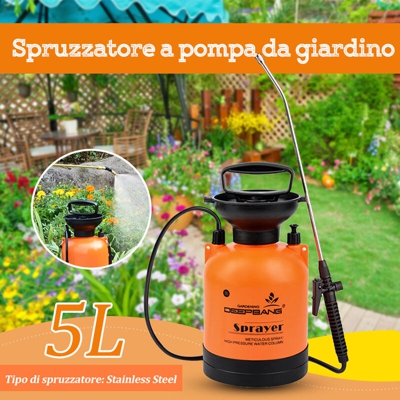 Atomizzatore agricolo pneumatico manuale | Bomboletta spray da 5L + barra spruzzatrice in acciaio inox (senza manometro) - Bomboletta spray da 5L +