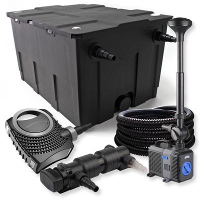 Wiltec - Set filtro a una camera SunSun 60.000 l Depuratore per stagni UVC 18W Pompa NEO8000 70W Tubo Fontana
