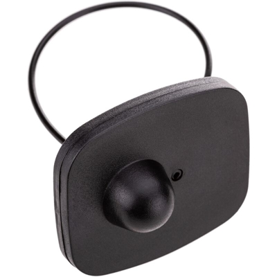 Etichetta antifurto compatibile EAS RF 8,2 MHz 48x42mm nero con cavo d'acciaio - Primematik