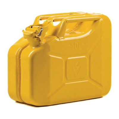 Tanica carburante 10l giallo zinco RAL 1018 lamiera d'acciaio L345xP165xH275mm VALPRO