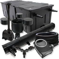 Wiltec - Set SunSun per filtro per stagni fino a 90.000l 72W Depuratore 70W Pompa 25m Tubo Skimmer Fontana en oferta