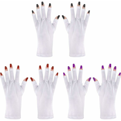 Guanti per unghie Guanti protettivi UV Guanti da dito guanti Mantire per asciugare il gel smalto per unghie Manicure 3 pair en oferta