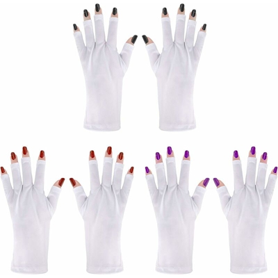 Guanti per unghie Guanti protettivi UV Guanti da dito guanti Mantire per asciugare il gel smalto per unghie Manicure 3 pair