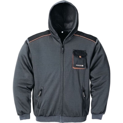 Giacca felpa da uomo taglia XL grigio scuro / nera / arancione TERRATREND