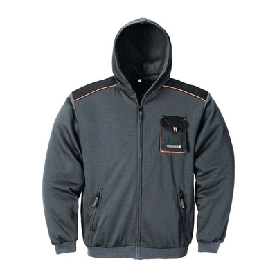 Giacca felpa da uomo taglia XXXL grigio scuro / nera / arancione TERRATREND