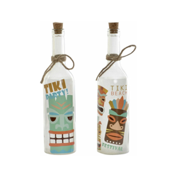 Bottiglia LED Tiki Vetro Corda (2 pcs) (7.5 x 7.5 x 29 cm) - Dkd Home Decor características