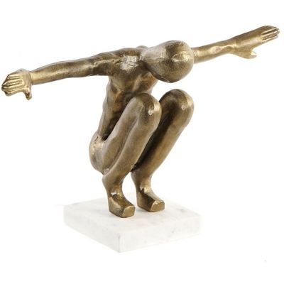 Statua Decorativa Alluminio Marmo Uomo (33 x 10 x 23 cm) - Dkd Home Decor