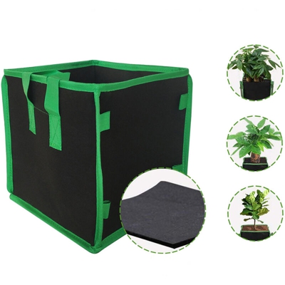 Quadrati borse impianto | 4 galloni, 25 * 25 * 25, bordatura verde un quadrato nero modelli - 4 galloni, 25 * 25 * 25, bordatura verde un quadrato