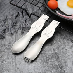 Simpatico cucchiaio forchetta in acciaio inox 304 cartone animato modello orso polare dessert caffe te forniture per feste piccolo regalo precio