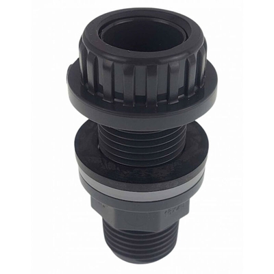 Passante a muro 1/2" PVC, modello piccolo, lunghezza 6 cm