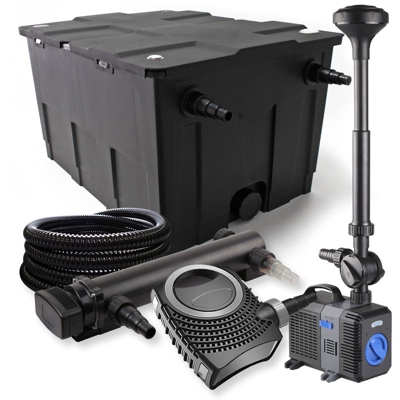 Wiltec - Set di filtri a 1 camera SunSun 60000 l 36W UVC Depuratore per stagni NEO8000 70W Pompa Tubo Fontana