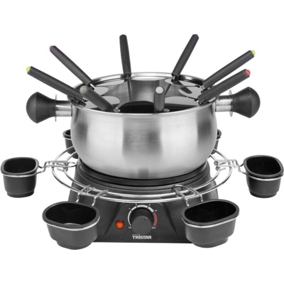 Set Fondue per Famiglia 1400 W 1,3 L in Acciaio Inox Argento - Argento - Tristar