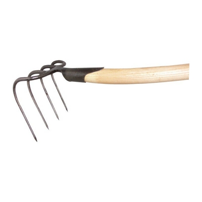 Denti per zappa letame L.210mm con manicotto a molla con manico G.1200 g.4 denti tondi KRUMPHOLZ