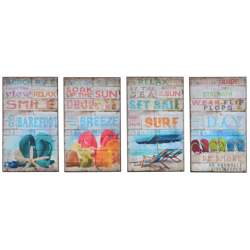 Quadro Legno Carta Spiaggia (4 pcs) (15 x 1 x 25 cm) - Dkd Home Decor precio