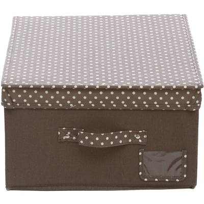 Scatola salvaspazio In cartoncino e cotone, marrone marrone
