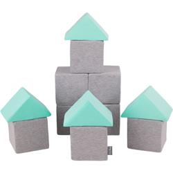 KiddyMoon Blocchi Morbidi Colorati 12 Pezzi Per Bambini 14Cm, Mix:Grigio Chiaro/Menta - mix:grigio chiaro/menta características