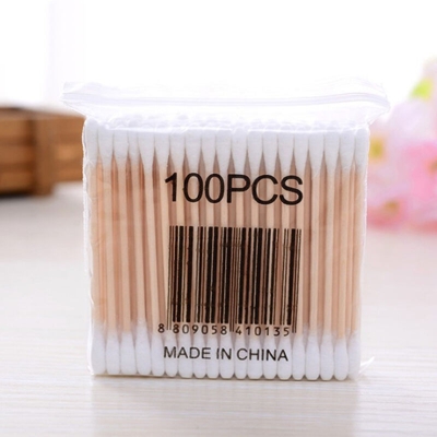 100 pezzi monouso tampone di cotone ultra-piccolo senza pelucchi micro spazzole in legno bastoncini di cotone tamponi estensione ciglia strumenti di