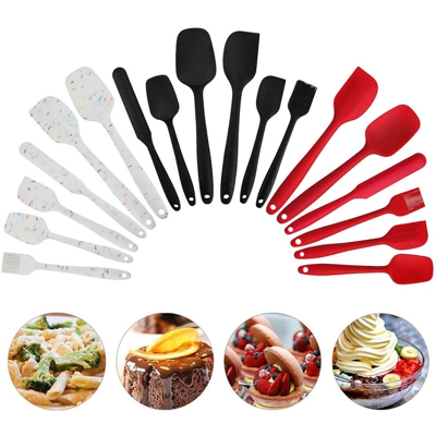 6 pezzi / set utensili da cucina in silicone antiaderente resistente al calore spatola mestolo pennello per olio chef all over silice cottura del