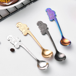 Cucchiaio in acciaio inossidabile 304 modello sirena dolce carino colorato te dessert snack caffe festa cucina regalo di nozze,Tipo,Oro - Tipo,Oro precio