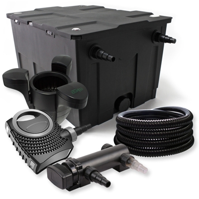 Wiltec - SunSun Set per stagni 60000l 18W UV 3er-depuratore per stagni NEO7000 tubo Skimmer