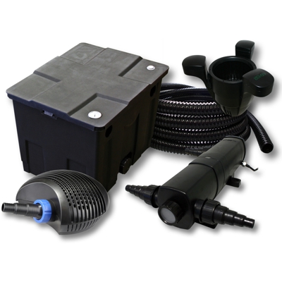 Wiltec - Set per il filtro 12000l 36W Depuratore per stagni CTF ECO Pompa 20W 25m Tubo Skimmer SK40