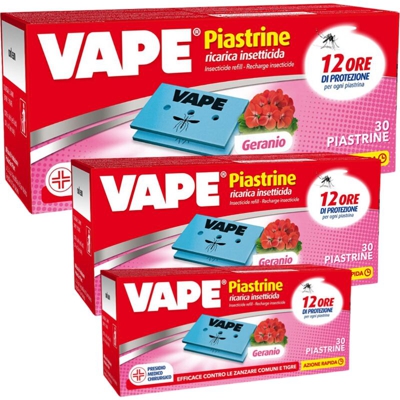 Boxlum - Vape piastrine profumate insetticida zanzare 3 confezioni da 30 piastrine ognuno