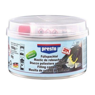 Stucco 2K prestolith® indurente plastico ocra rosso barattolo 2000g PRESTO (Per 4)