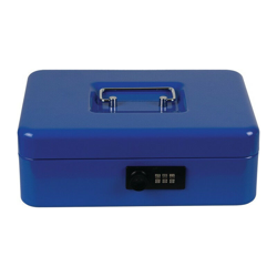 Salvadanaio blu H90xB250xT180mm 1,31kg con serratura a cilindro en oferta
