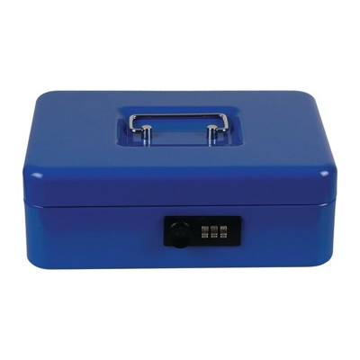 Salvadanaio blu H90xB250xT180mm 1,31kg con serratura a cilindro
