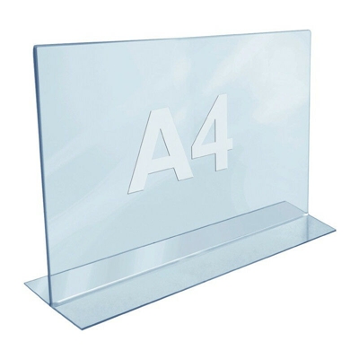 Supporto da tavolo DIN A4 orizzontale acrilico, trasparente, autoportante