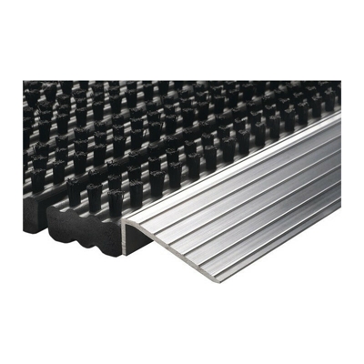 Zerbino bordo d'attacco in alluminio nero / argento PP / alluminio L430xP750xS22mm