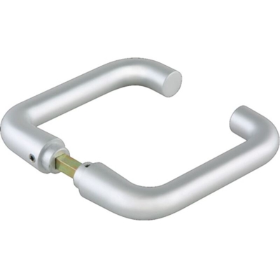 Coppia di maniglie per porte in vetro, forma tonda, LM anodizzato argento per maniglie, VK 8mm DORMAKABA