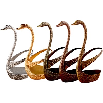 Swan Spoon Folk Holders Stoviglie da tavola intagliate per cucchiai da caffe Forchette Candela Posate in lega di zinco Decor senza cucchiaio o