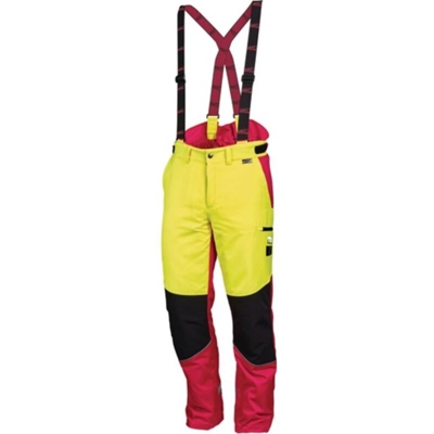 Pantaloni per protezione forestale taglia 58 giallo fluo / rosso