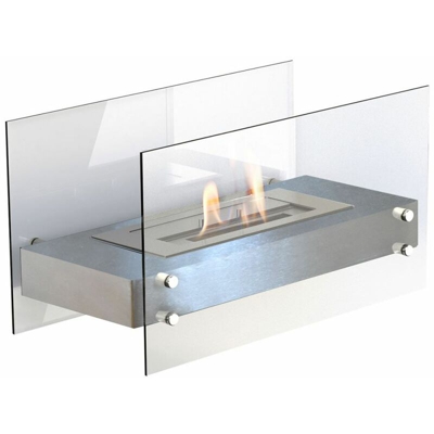 Focolare da tavolo etanolo Falun Silver cm 35x60x30 GLOW-FIRE FALUN-SILVER
