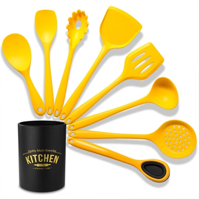 Set di utensili da cucina in silicone Set di utensili da cucina da 8 pezzi Set di utensili da cucina in gel di silice Set di utensili da cucina