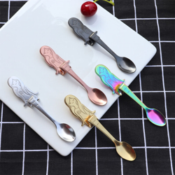 Mermaid cucchiaio di caffe in acciaio inossidabile 304 curvo Hanging Spoon tea Dolci Bevanda miscelazione gadget da cucina Stoviglie,Tipo,Argento características
