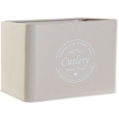 Vassoio Portaposate Metallo (18 x 15.5 x 13.5 cm) - Dkd Home Decor