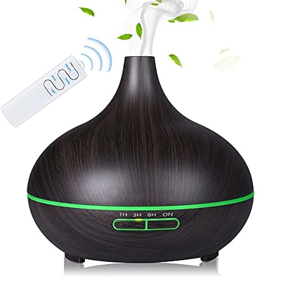 Phiraggit Umidificatore 550ml, Diffusore di olio essenziale Diffusore ad ultrasuoni con nebbia regolabile 7 Luci notturne che cambiano colore per/Spa/