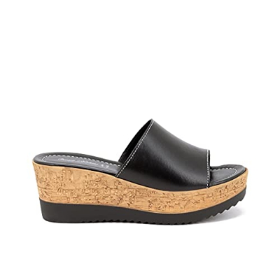 QUEEN HELENA 2331 Ciabatte con Zeppa Fascia Donna Nero 38 EU
