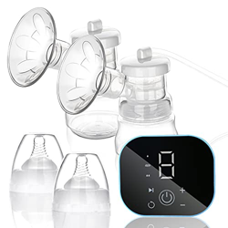 Rotemion Tiralatte Elettrico, Tiralatte Doppio Portatile Ricaricabile con LED Touchscreen, 3 Modalità e 9 livelli di Aspirazione, senza BPA Funzione M en oferta
