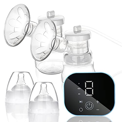 Rotemion Tiralatte Elettrico, Tiralatte Doppio Portatile Ricaricabile con LED Touchscreen, 3 Modalità e 9 livelli di Aspirazione, senza BPA Funzione M