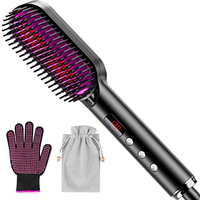 Babacom Spazzola Lisciante per Capelli, Idratare Ionica & Riparazione Infrarossi Lontani Spazzola per Capelli, 6 Temperatura Regolabile & Anti-Scottat