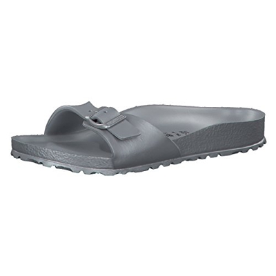 Birkenstock Madrid Eva 1003493 Silver Argento Ciabatte Donna Fibbia Gomma 41