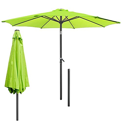 ECD Germany Ombrellone da Giardino Ø 300 cm con Manovella e Inclinabile Ombrellone Protezione da Terrazzo Palo Centrale in Alluminio per Piscina Spiag