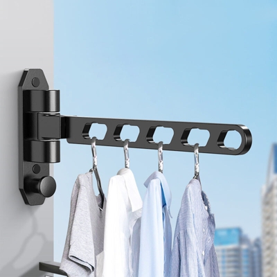 Happyshopping - Appendiabiti a parete Appendiabiti Appendiabiti in lega di alluminio con braccio oscillante,Tipo,Appendiabiti,Nero