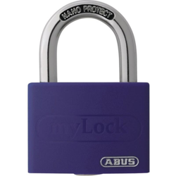 Lucchetto a cilindro T65AL / 40 gloss viola corpo serratura in alluminio largo 43 mm con chiavi identiche en oferta