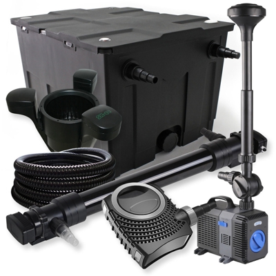 Wiltec - SunSun Set per stagni 60000l 72W UV depuratore per stagni 80W ECO pompa tubo fontana Skimmer